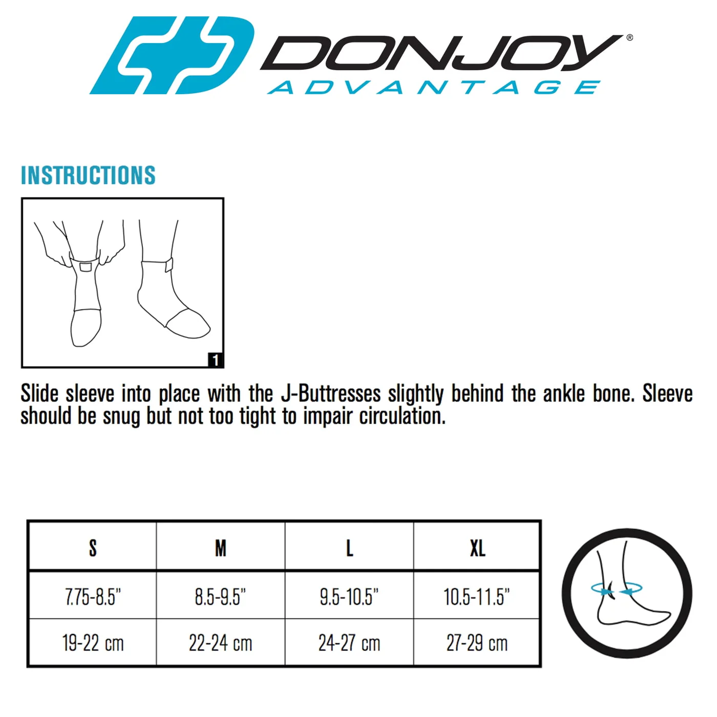 Donjoy Advantage Deluxe Elastic Ankle Sleeve L/XL - Image 2