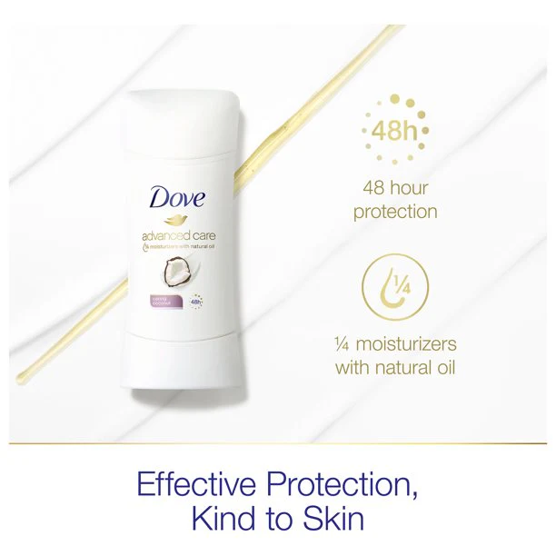 Dove Deodorant Advanced Care Coconut 2.6Oz - Image 2