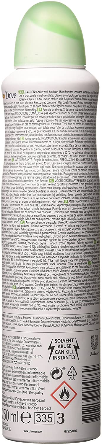 DOVE DEODORANT GO FRESH CUCUMBER SPRAY 250 ML - Image 2
