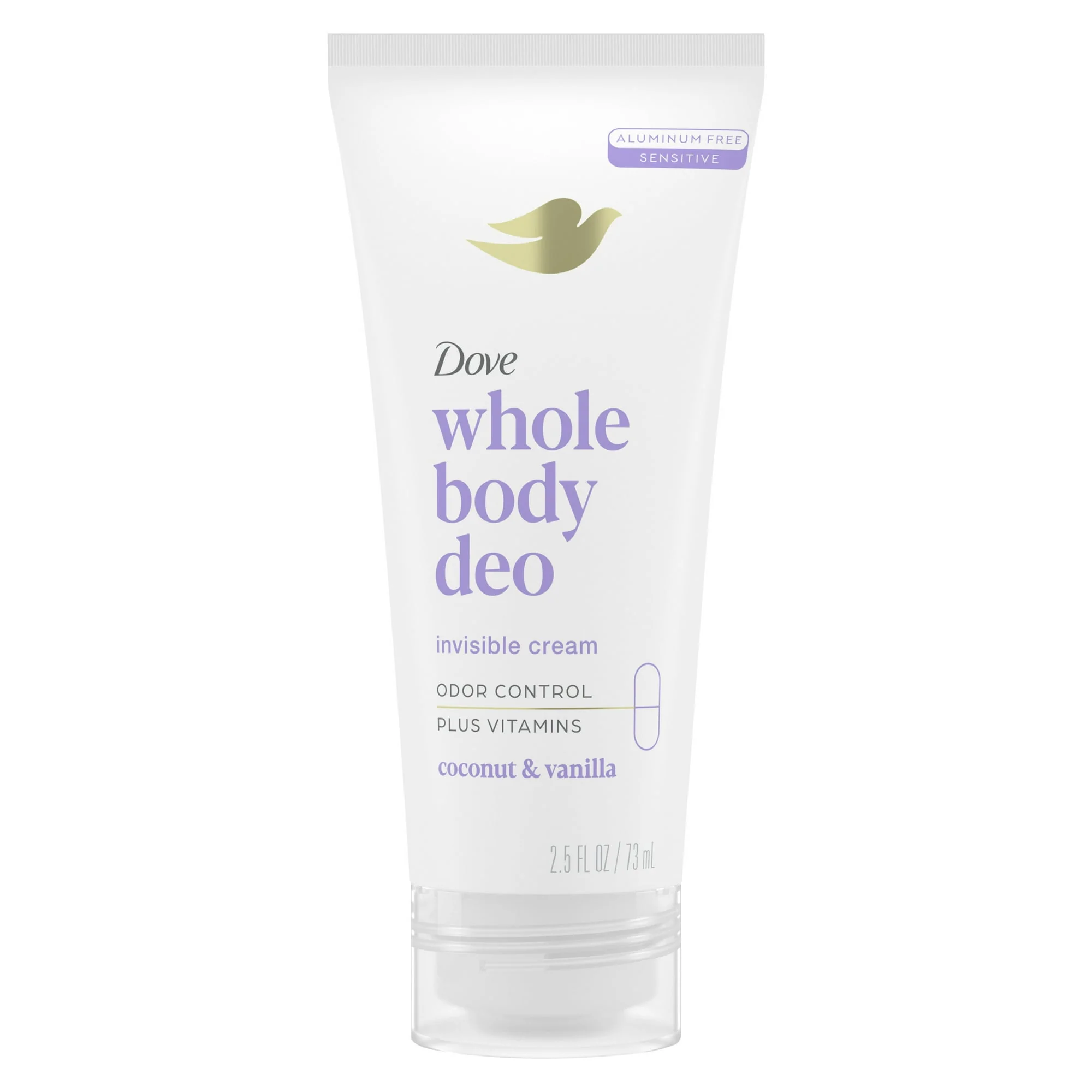 Dove Whole Body Deodorant Invisible Cream Coconut & Vanilla 2.5oz