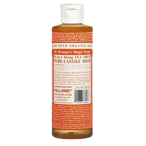 Dr. Bronner's Organic Pure Castile Liquid Soap Tea Tree