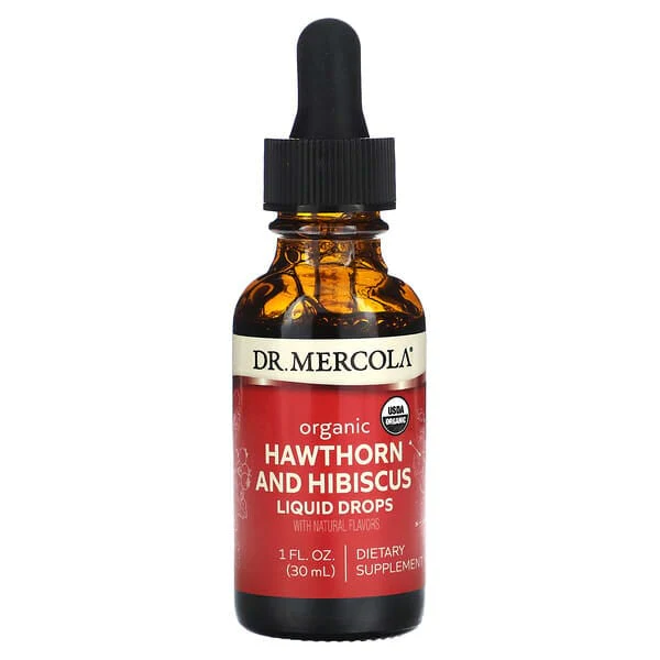 Dr. Mercola Hawthorn & Hibiscus Liquid Drops 1oz