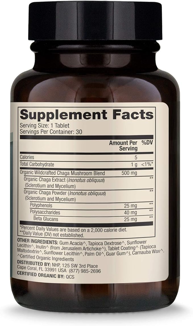 Dr. Mercola Organic Chaga Mushroom Tablets 30ct - Image 2