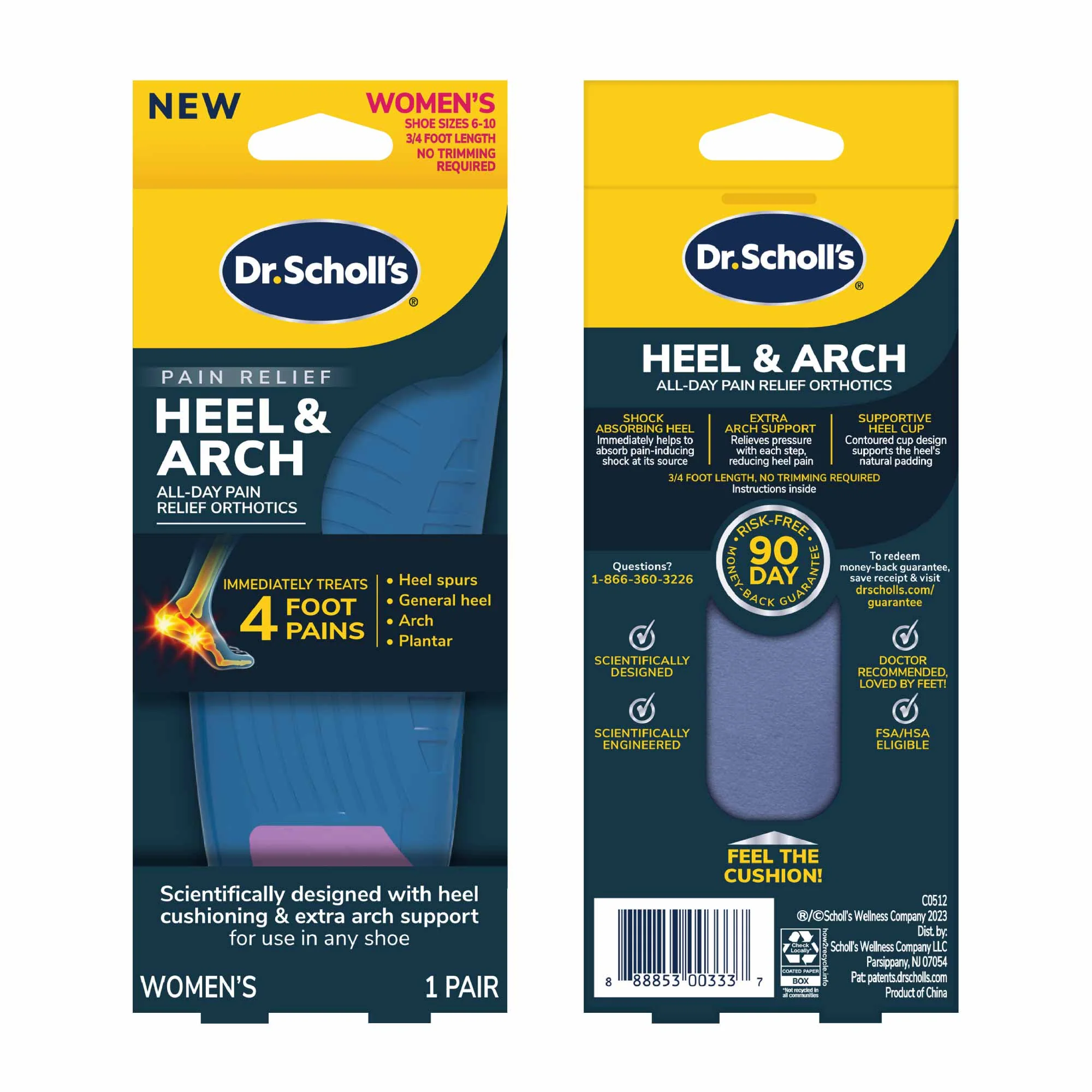 DR.SCHOLLS WOMENS HEEL & ARCH  PAIR X 1 - Image 2