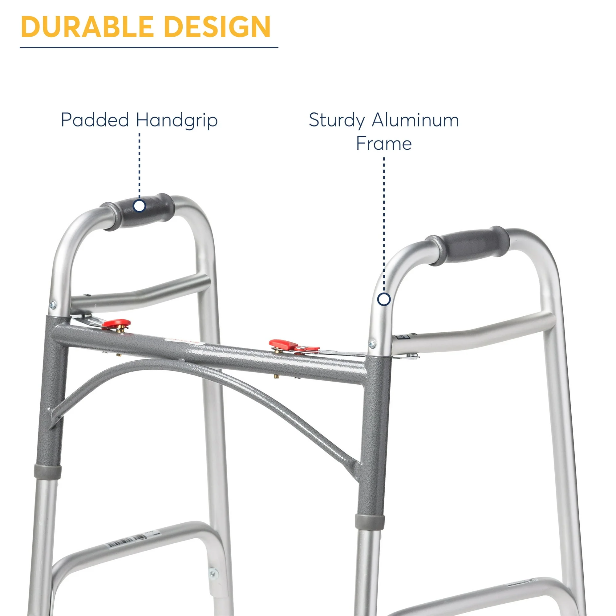 Drive Medical 10200-1 Deluxe Two Button Folding Walker - Image 2