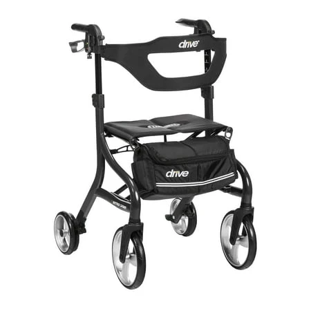 Drive Medical Nitro Sprint Rollator Tall, Folding, Adjustable Height - Black - Image 2