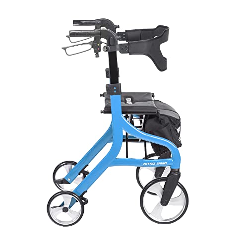Drive Medical Nitro Sprint Rollator Walker - Tall - Blue - Image 2