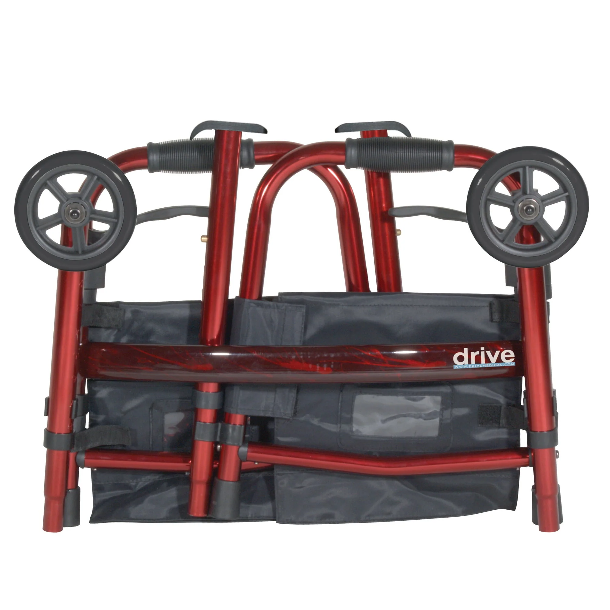 Drive Medical Portable Folding Travel Walker with 5" Wheels and Fold up Legs - Image 2