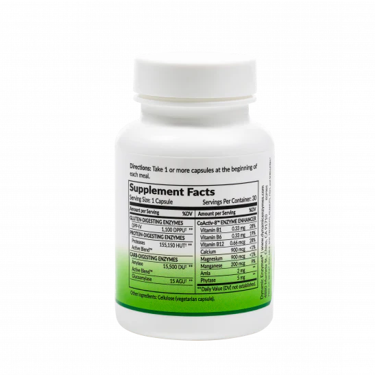 Dynamic Enzymes Gluten Plus Gluten Digestion 30 Capsules - Image 2