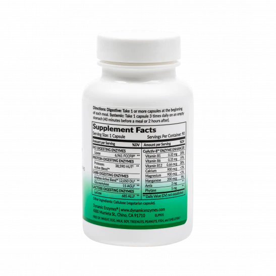 Dynamic Enzymes Lipase Plus Fat Digestion 45 Capsules - Image 2