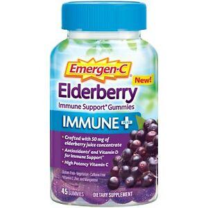 Emergen-C Immune+ Elderberry Gummies, 750 mg Vitamin C with Vitamin D, Zinc and Electrolytes - Image 2