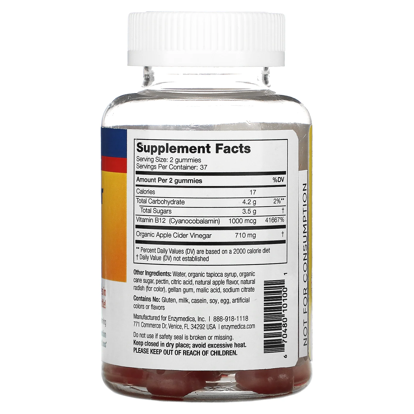 Enzymedica Apple Cider Vinegar 74 Gummies - Image 2