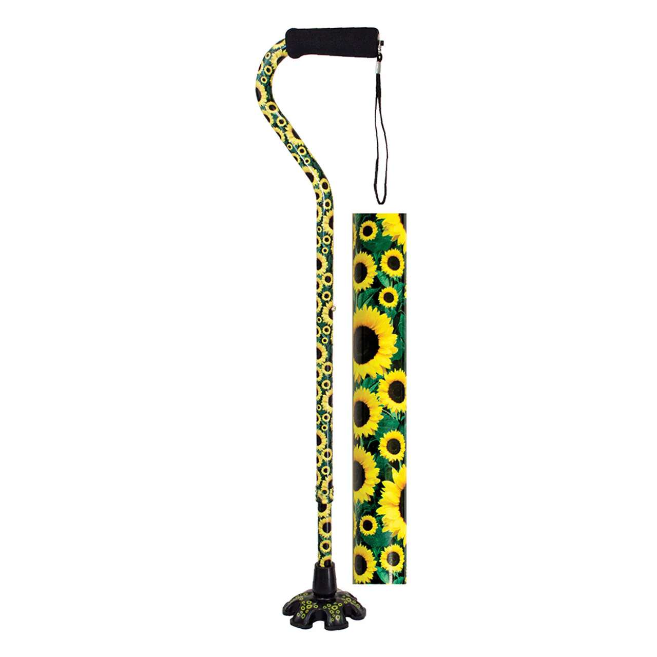 Essential Medical Couture Offset Canes Sunflower Patern