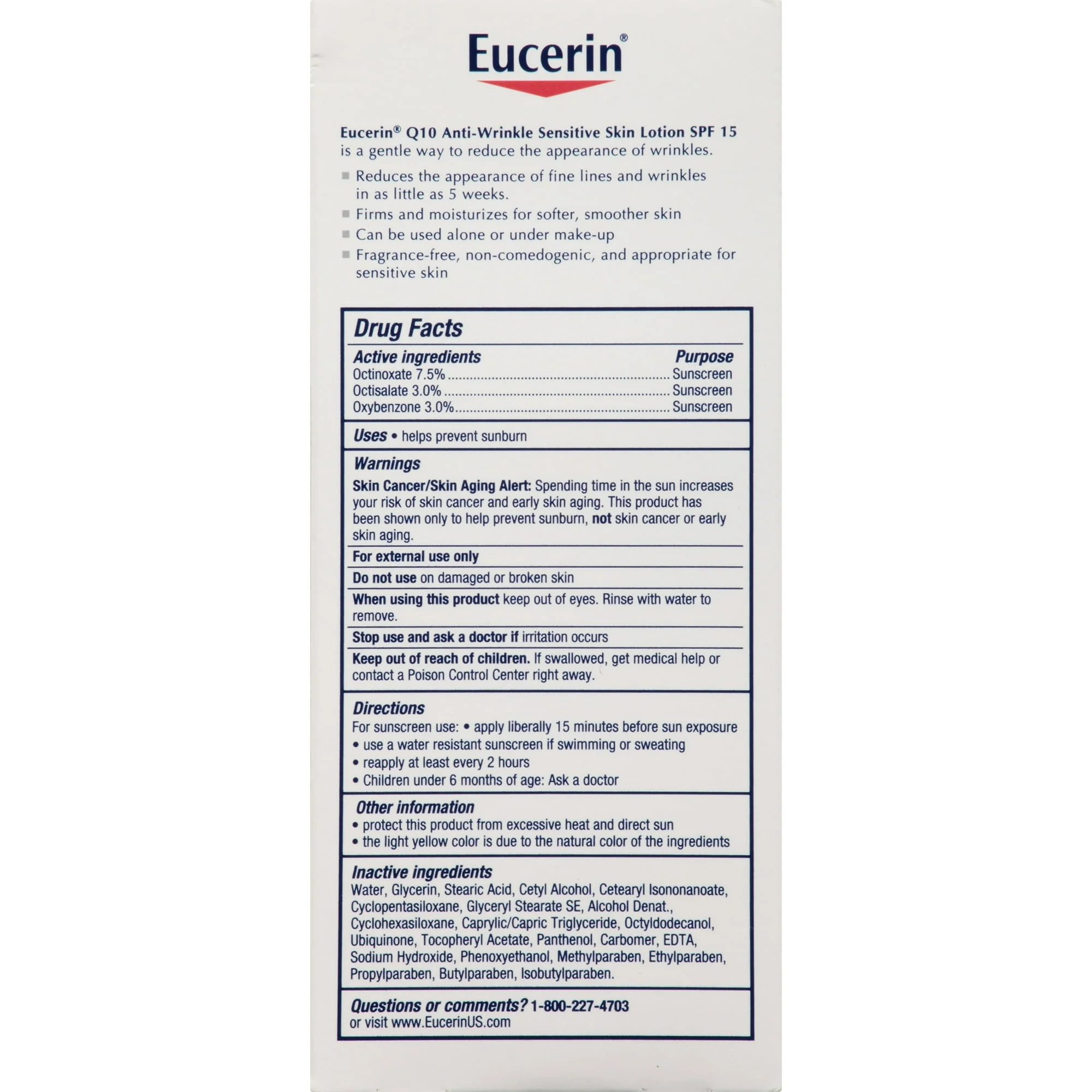 Eucerin Q10 Anti-Wrinkle Sensitive Skin Lotion - Image 2