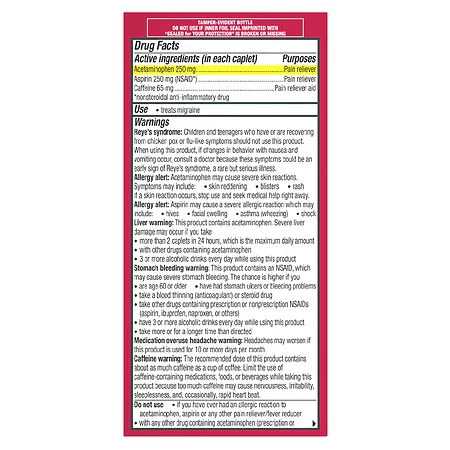 Excedrin Migraine Caplets 100 ct - Image 2