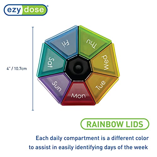 Ezy Dose 7-Sided Weekly Pill Organizer, Rainbow Colors - Image 3