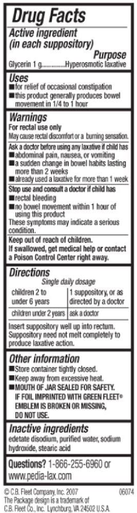 Fleet Pedia-Lax Children's Glycerin 12 Suppositories - Image 2