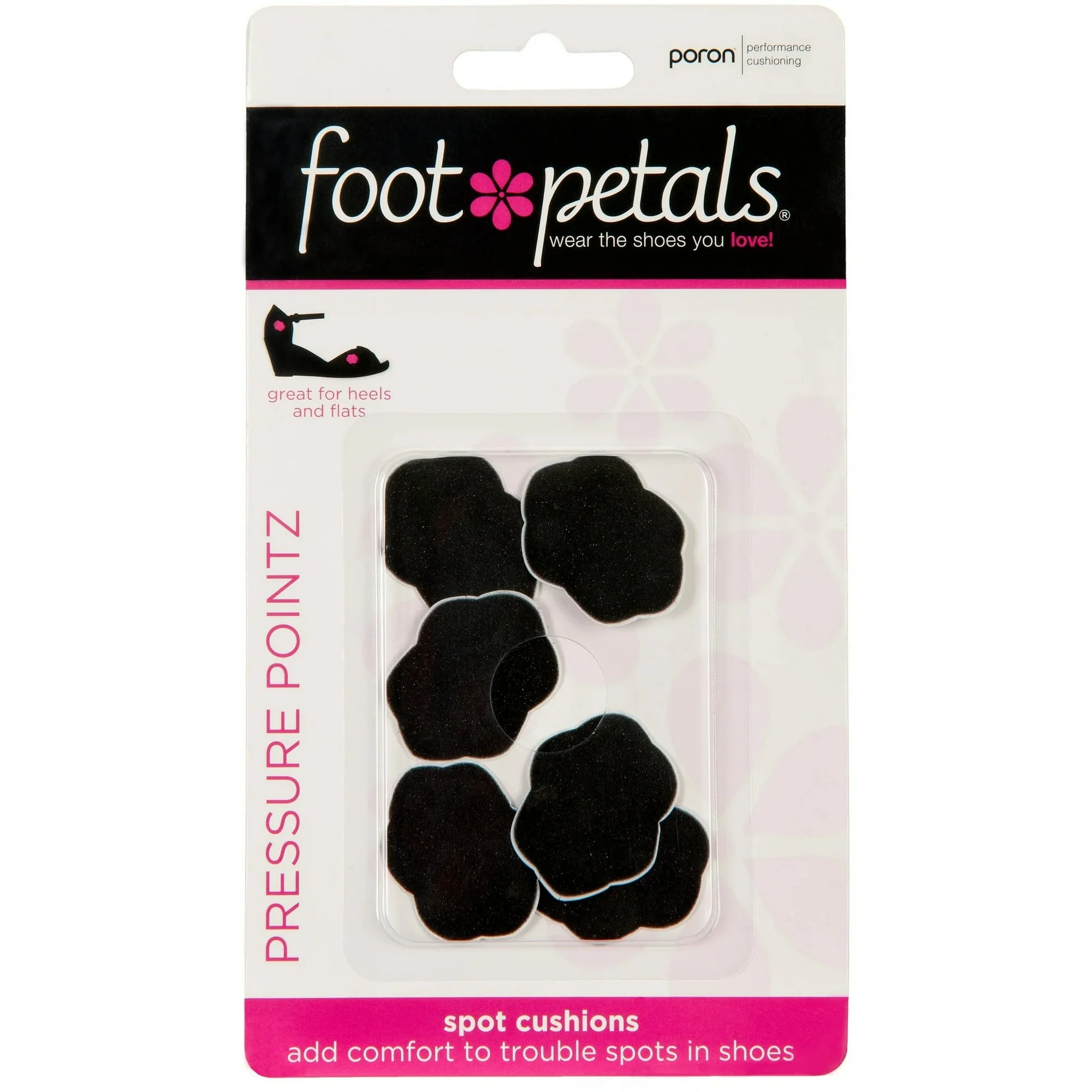 Foot Petals Pressure Pointz Black 3ct