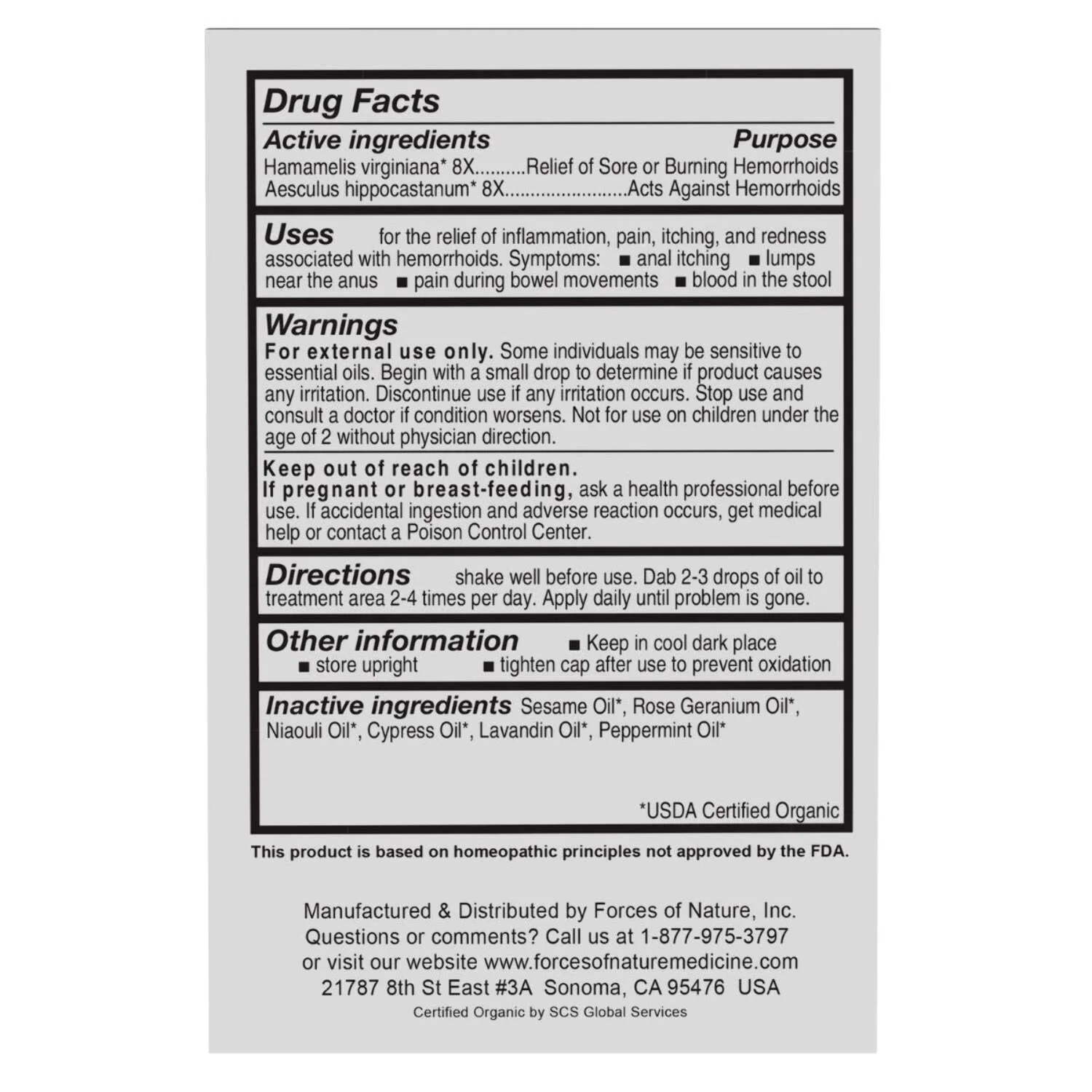 Forces Of Nature Hemorrhoid Extra Stregth17oz - Image 2