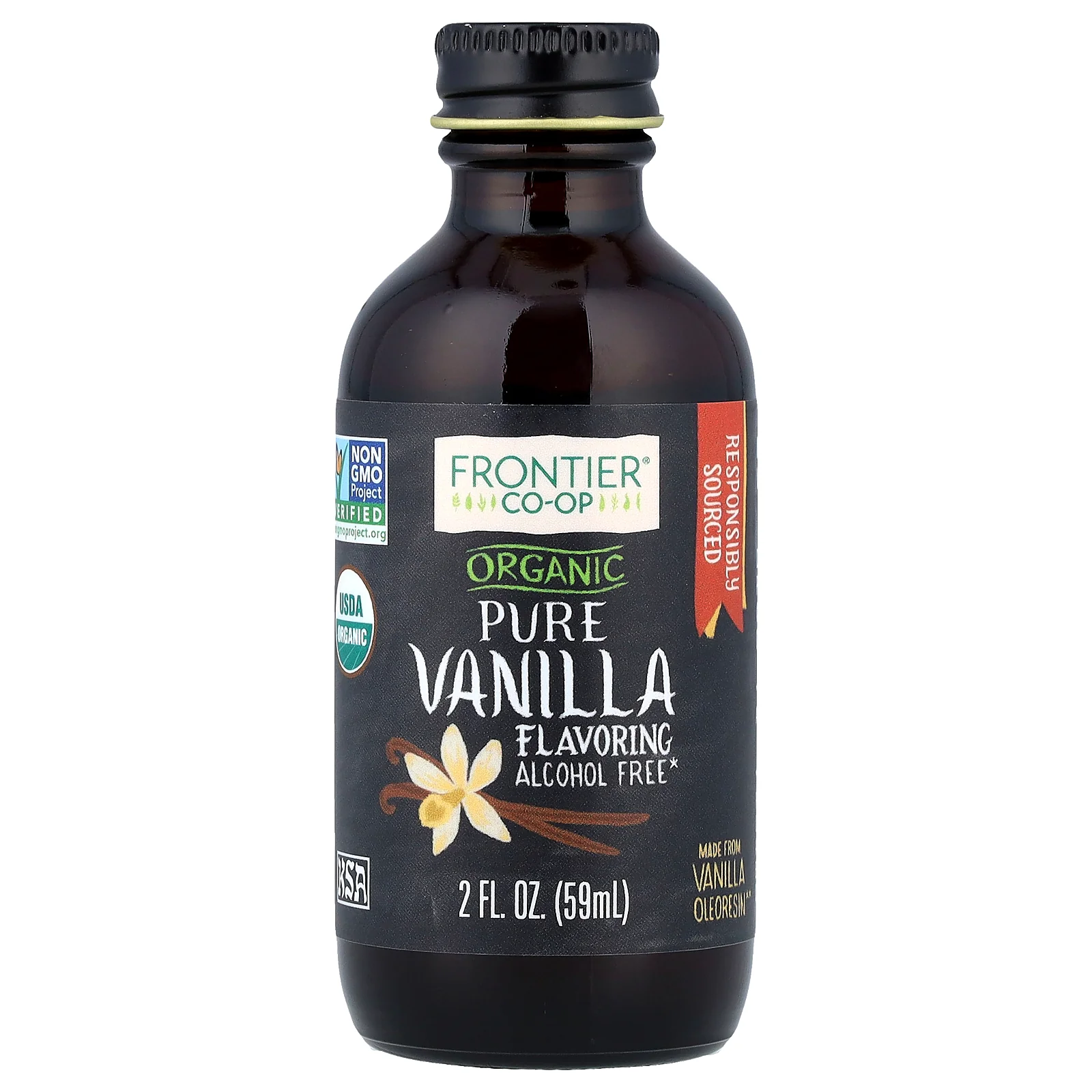 Frontier Co-op, Organic Pure Vanilla Flavoring, Alcohol Free, 2 Fl Oz - Image 2