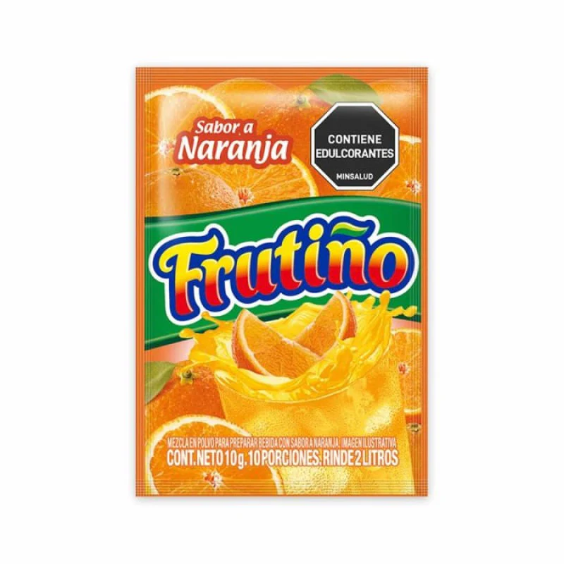 Frutino Refresco En Polvo Frutiño Sabor A Naranja 10g, Orange Powdered Drink Mix