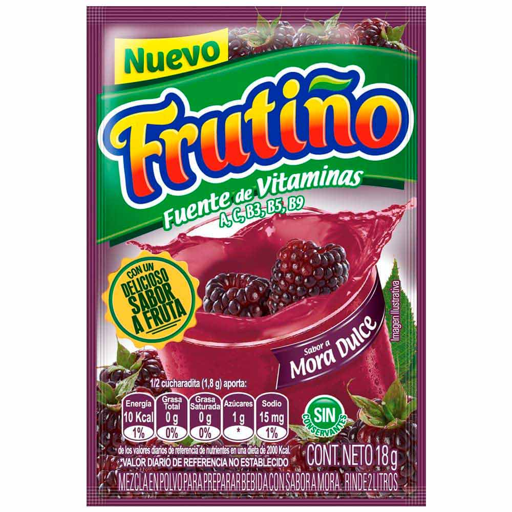 Frutino Sabor A Mora Dulce 18gr