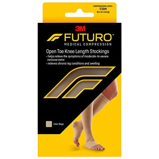 3M Futuro Firm Compression Open Toe/Heel Knee High X-Large Beige