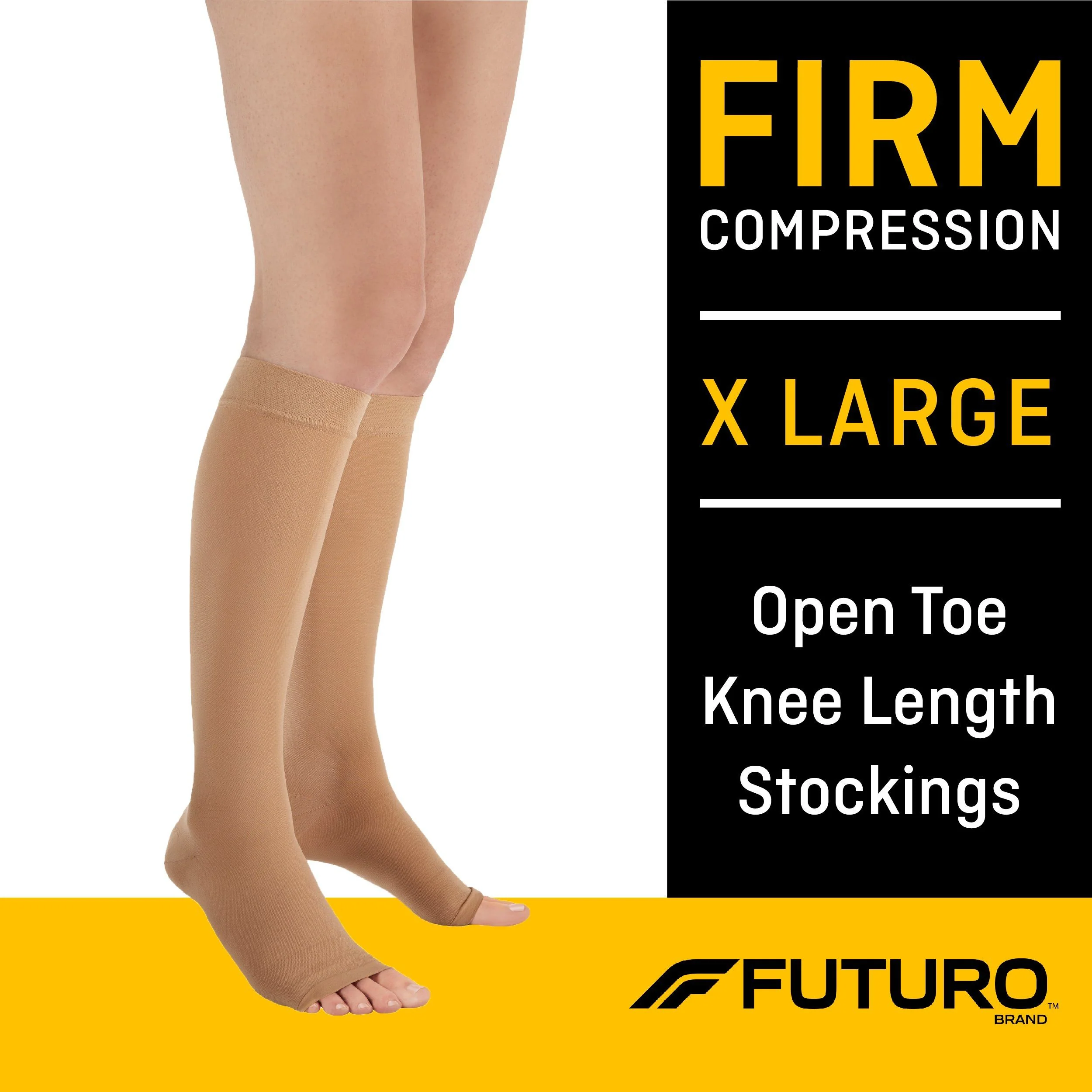 3M Futuro Firm Compression Open Toe/Heel Knee High X-Large Beige - Image 2