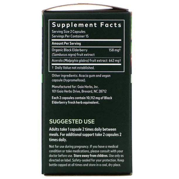 Gaia Herbs Black Elderberry Liquid Capsules - Image 2