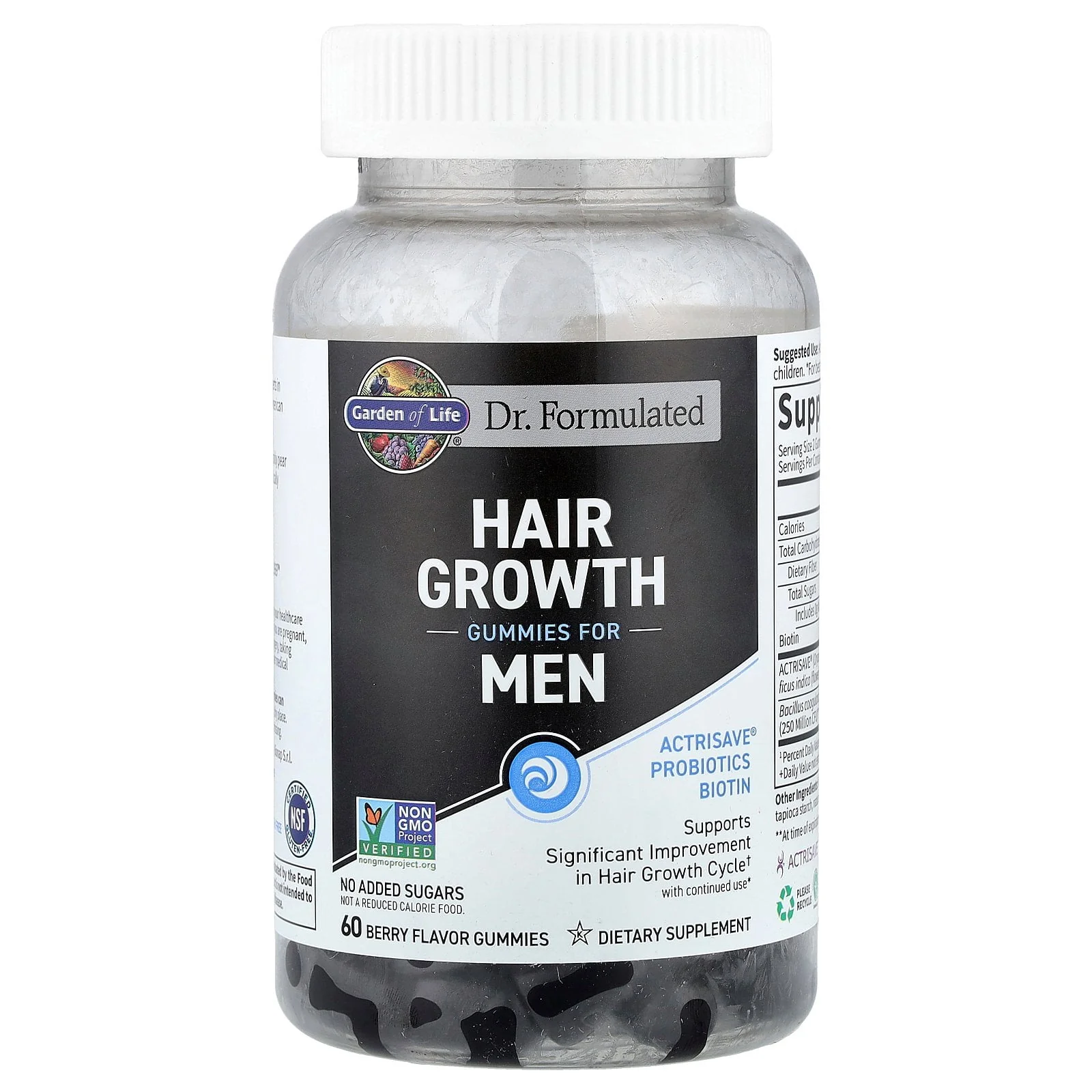 Garden of Life Dr. Formulated Hair Growth Gummies for Men Berry 60ct