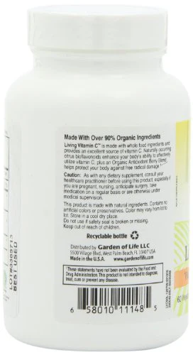 Garden of Life Living Vitamin C, 60 Vegetarian Caplets - Image 4