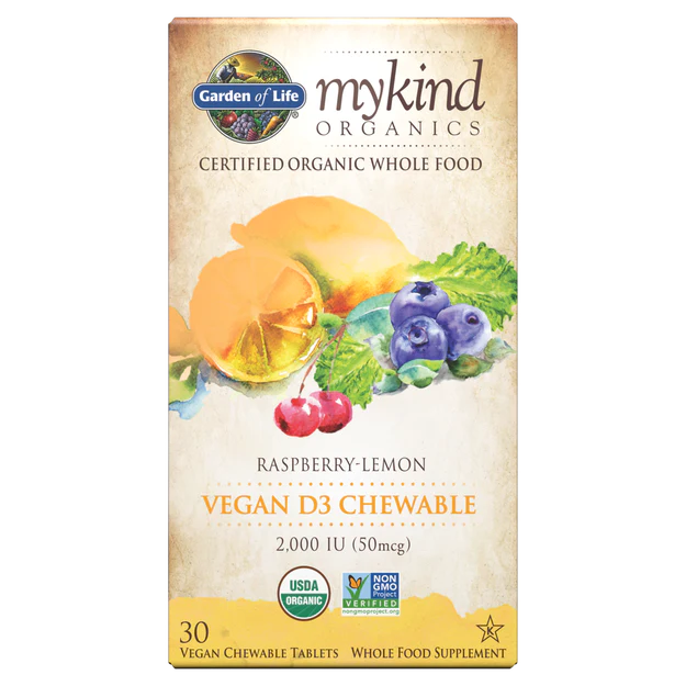 Garden of Life Mykind D3 2,000 IU Raspberry Lemon Chewables