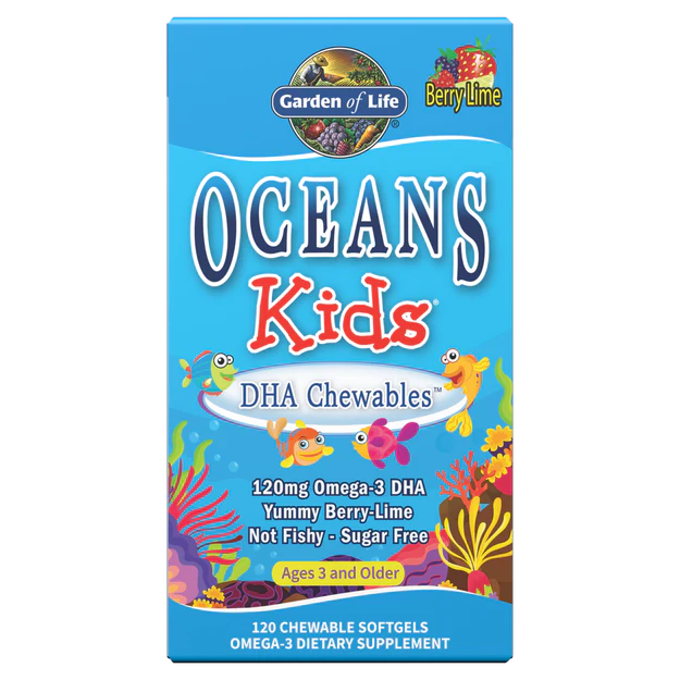 Garden of Life Oceans Kids DHA Omega-3 Berry Lime 120 Softgels