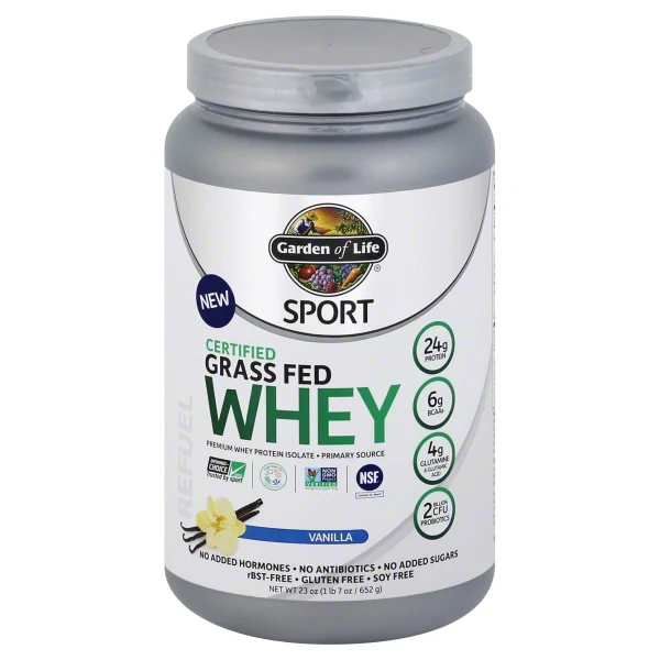 Garden of Life, Sport, Certified Grass Fed Whey, Vanilla, 1 Lb 7.28 Oz