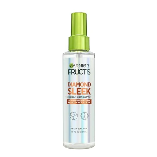 Garnier Fructis Diamond Sleek Hair Shine Spray, Frizz Control and Heat Protectant 4.6 Fl Oz