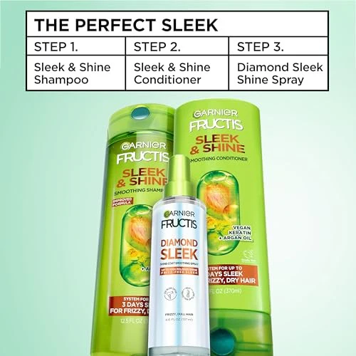 Garnier Fructis Diamond Sleek Hair Shine Spray, Frizz Control and Heat Protectant 4.6 Fl Oz - Image 5