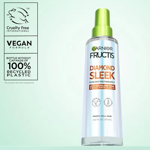 Garnier Fructis Diamond Sleek Hair Shine Spray, Frizz Control and Heat Protectant 4.6 Fl Oz - Image 8