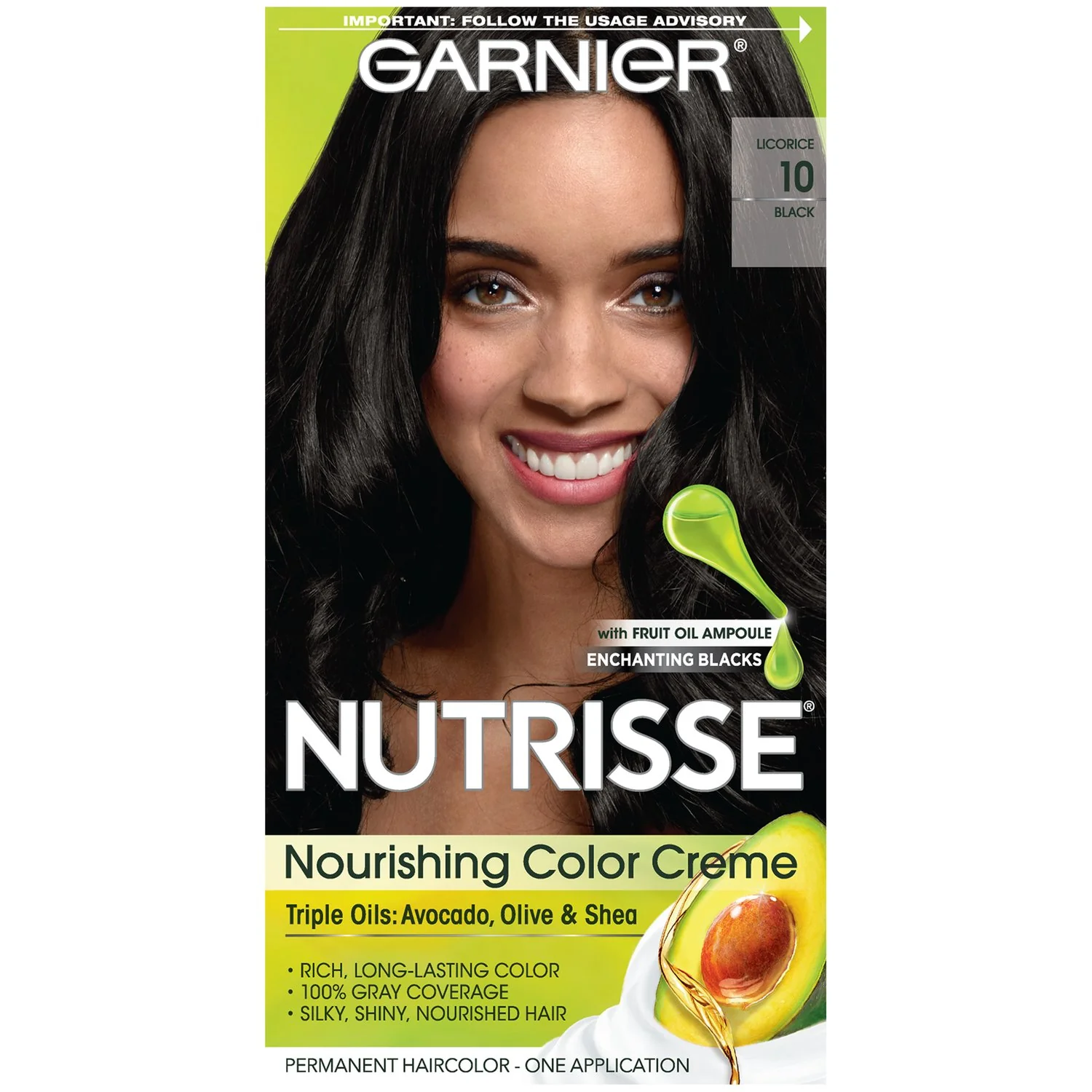 Garnier Nutrisse Nourishing Color Creme Black 10