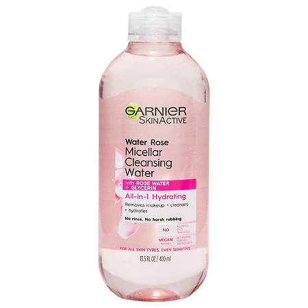 Garnier, SkinActive, Water Rose Micellar Cleansing Water with Rose Water + Glycerin, 13.5 Fl Oz