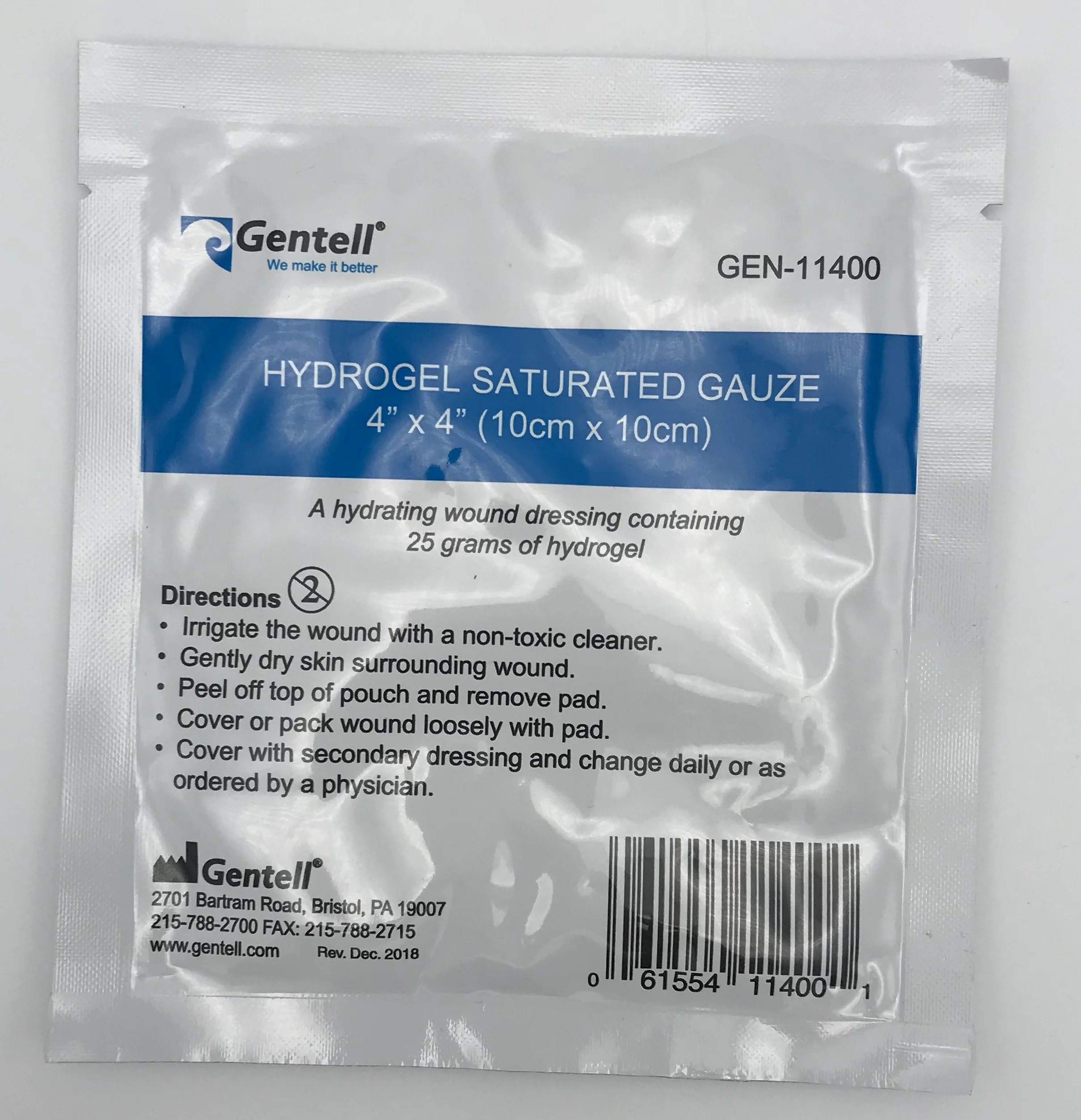 Gentell Hydrogel Saturated Gauze 4 x 4.