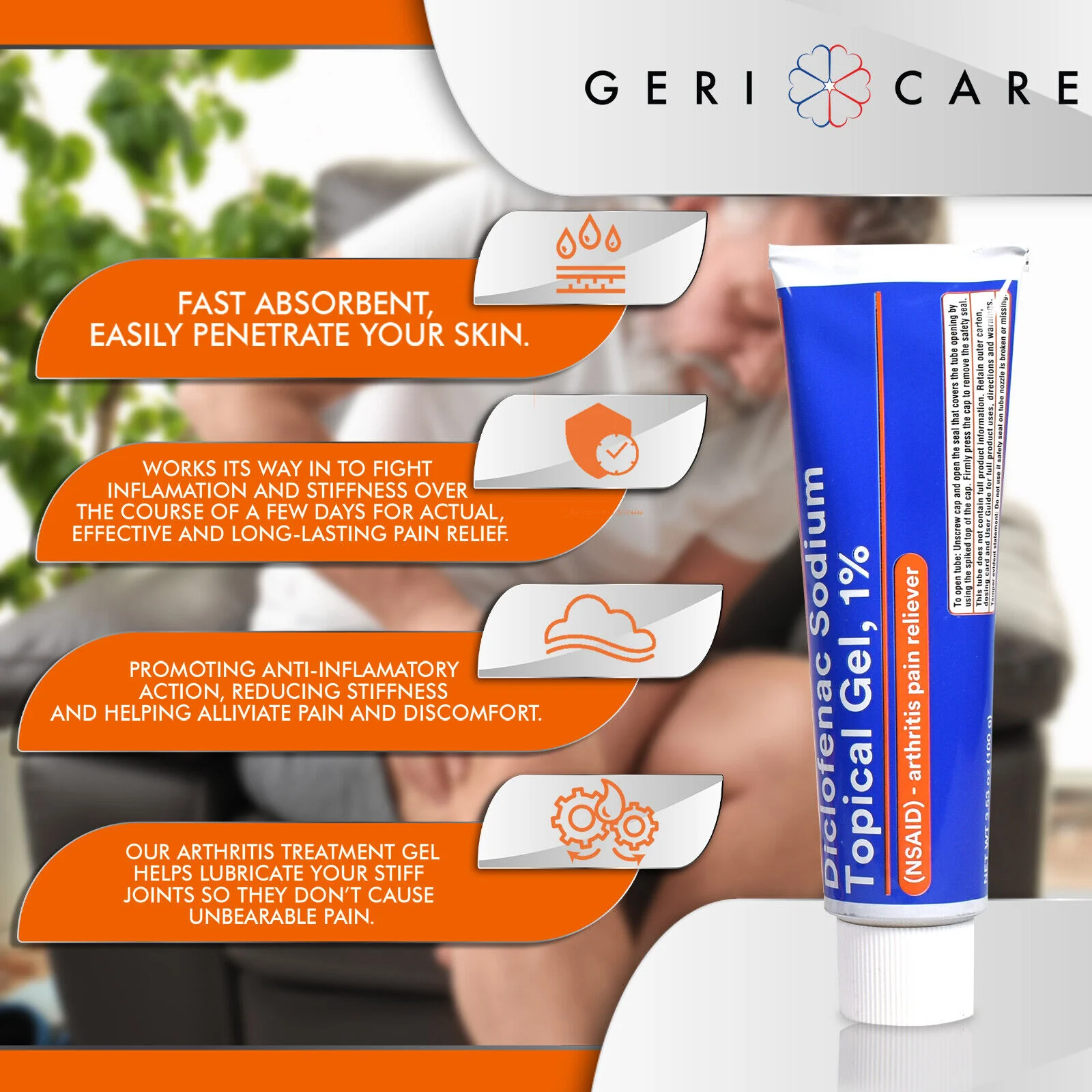Leader Diclofenac Tropical Gel, Arthritis Pain Reliever 3.53oz - Image 4