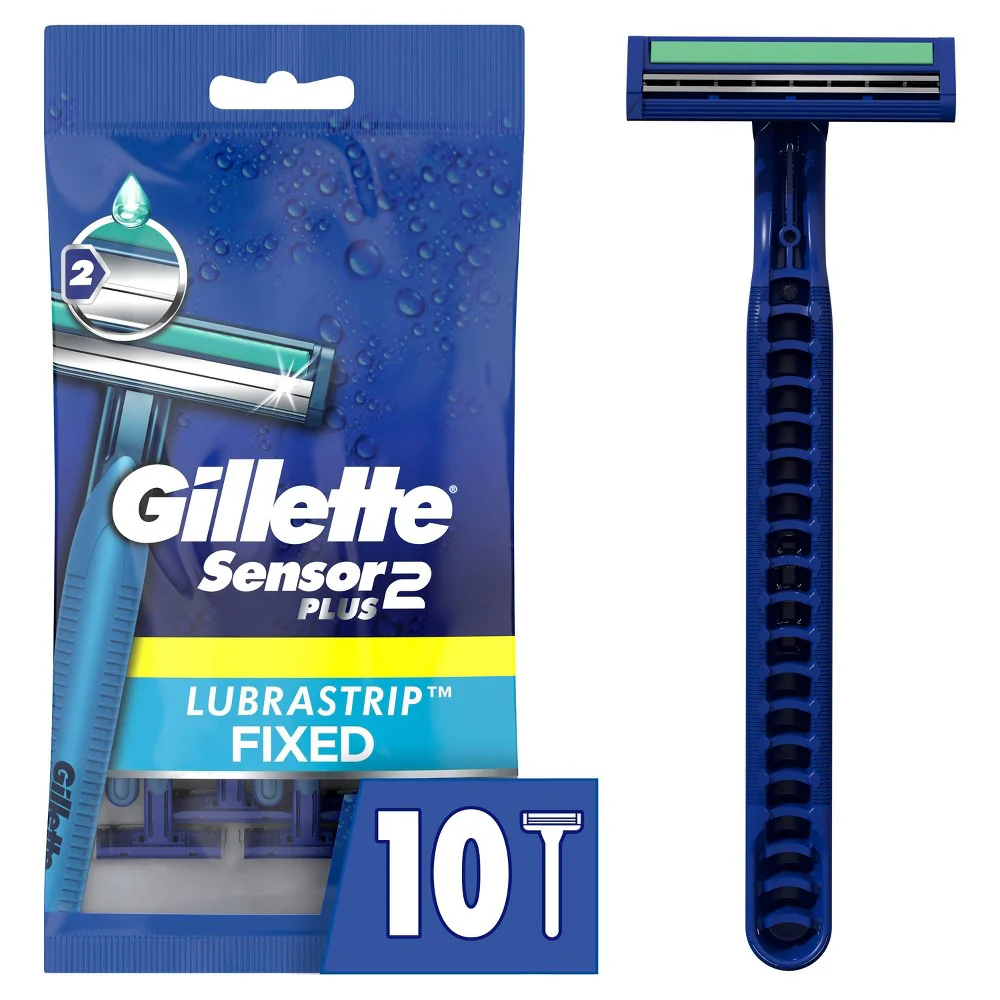 Gillette Sensor2 Plus Men s Disposable Razors  10 Count - Image 4