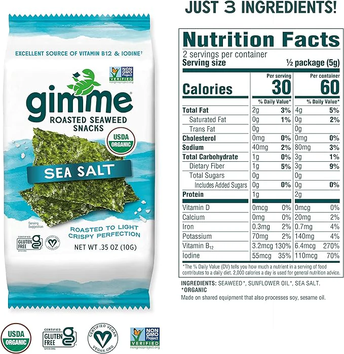 Gimme Roasted Seaweed Sea Salt .35Oz