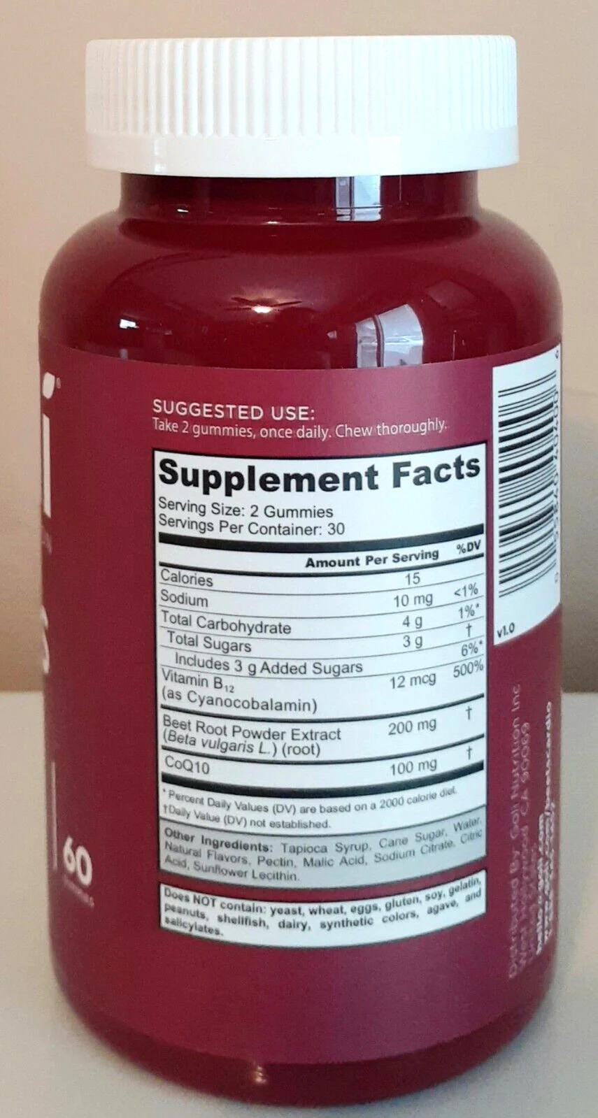 Goli Nutrition Beets Cardio Vegan Vitamin Gummies - 60ct - Image 5