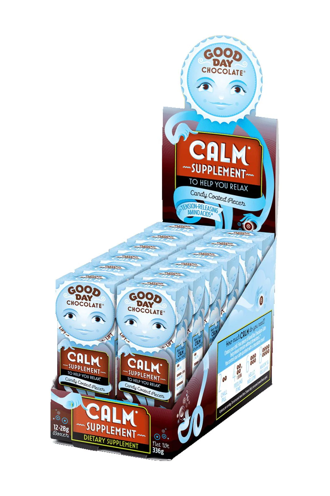 Good Day Chocolate, Milk Calm Dietary Supplement Twelve, 0.99 oz - Image 2