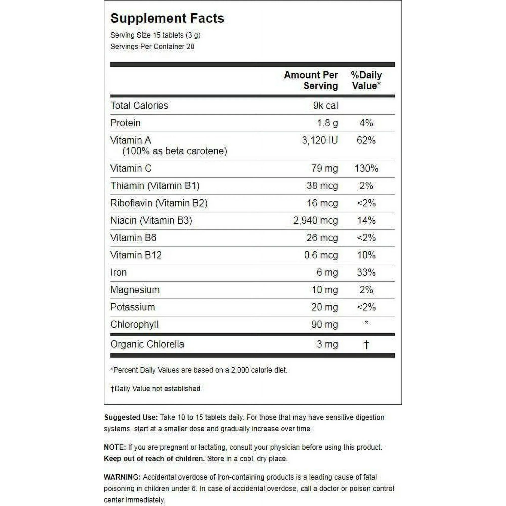 Green Foods Organic Chlorella 300 Tablets - Image 2