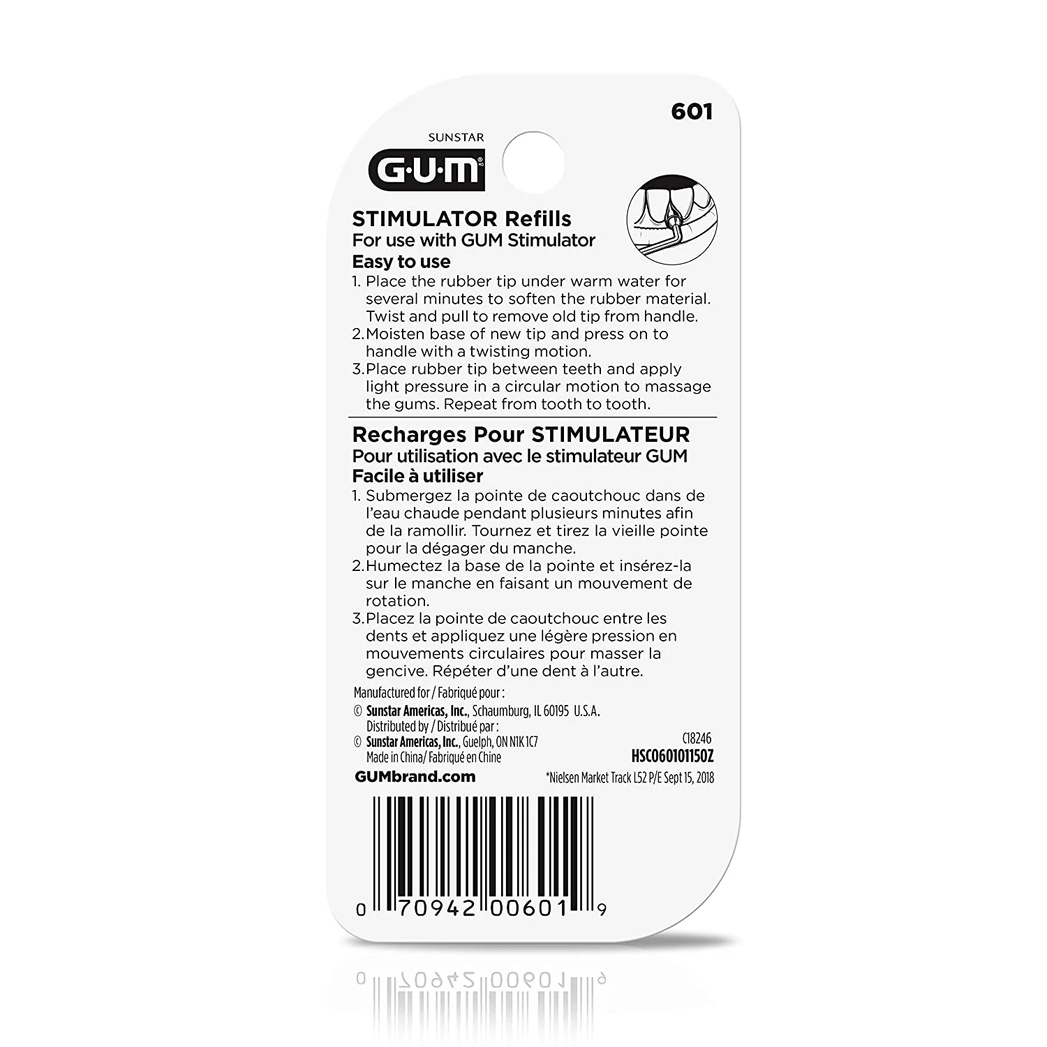 GUM Stimulator Rubber Tip Refills. 3 Count - Image 2