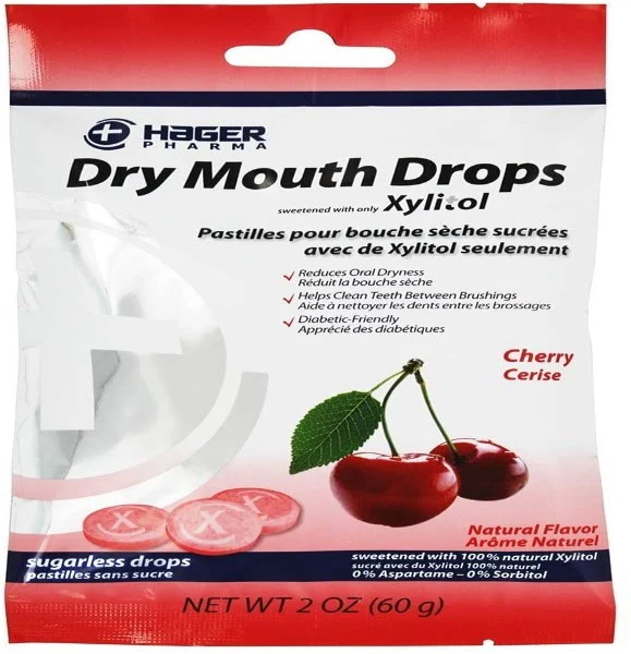 Hager Dry Mouth Drops Cherry 2 Oz