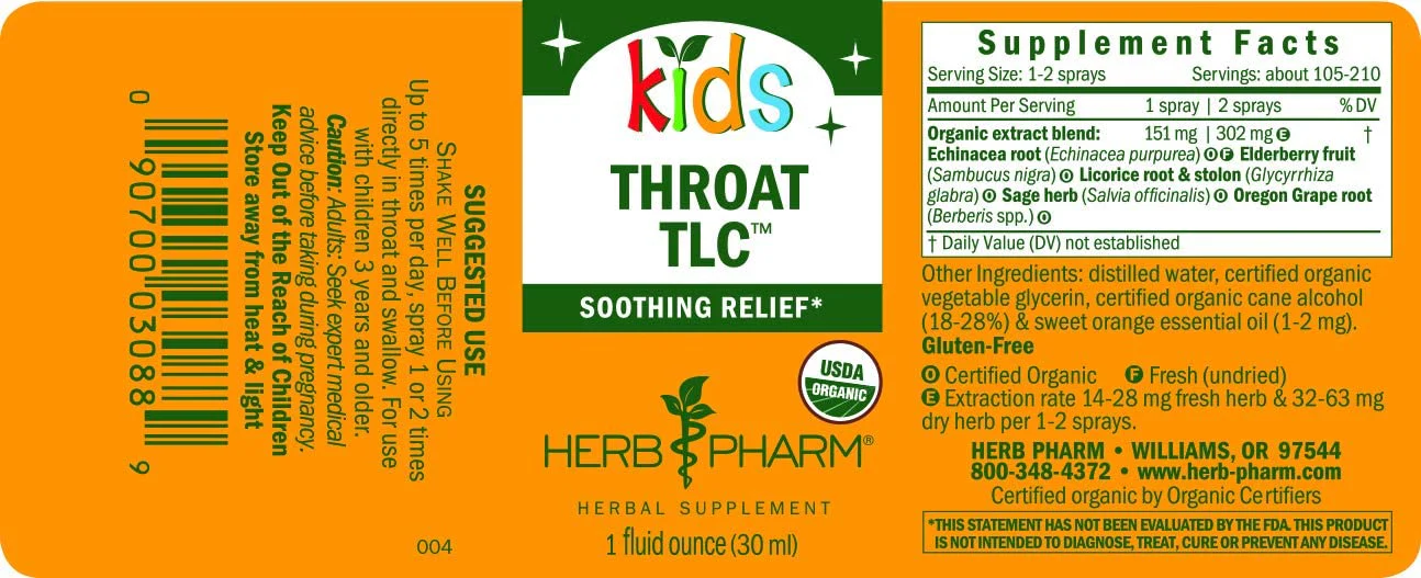 HERBS PHARM KIDS THROAT TLC 1 Oz - Image 2