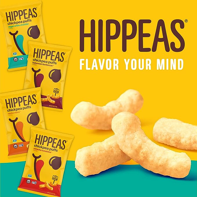 Hippeas Chickpea Puffs, Bohemian Barbecue , 4 Ounce, 4g Protein, 3g Fiber, Vegan, Gluten-Free, Crunchy, Plant Protein Snacks - Image 2